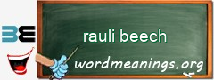 WordMeaning blackboard for rauli beech